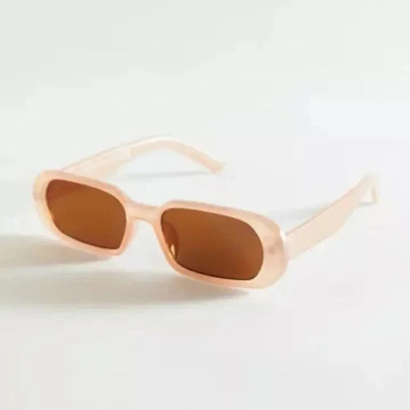 Urban Outfitters Kelsey Rectangle Matte Pink Sunglasses - Picture 1 of 2